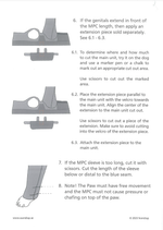 Instructions for modifying a Scandi product with diagrams and text on a white background