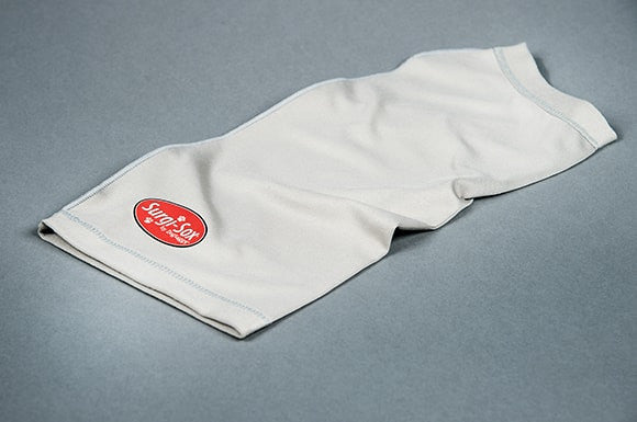 Surgi-sox anti-microbial fabric lying on a grey surface